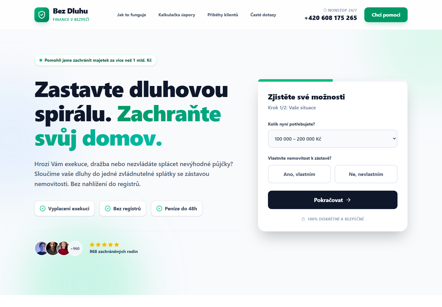 Náhled webu Bez Dluhu