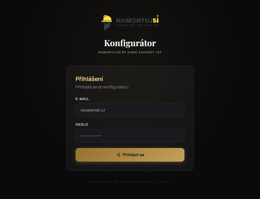 Náhled webu NamontujSi Konfigurátor